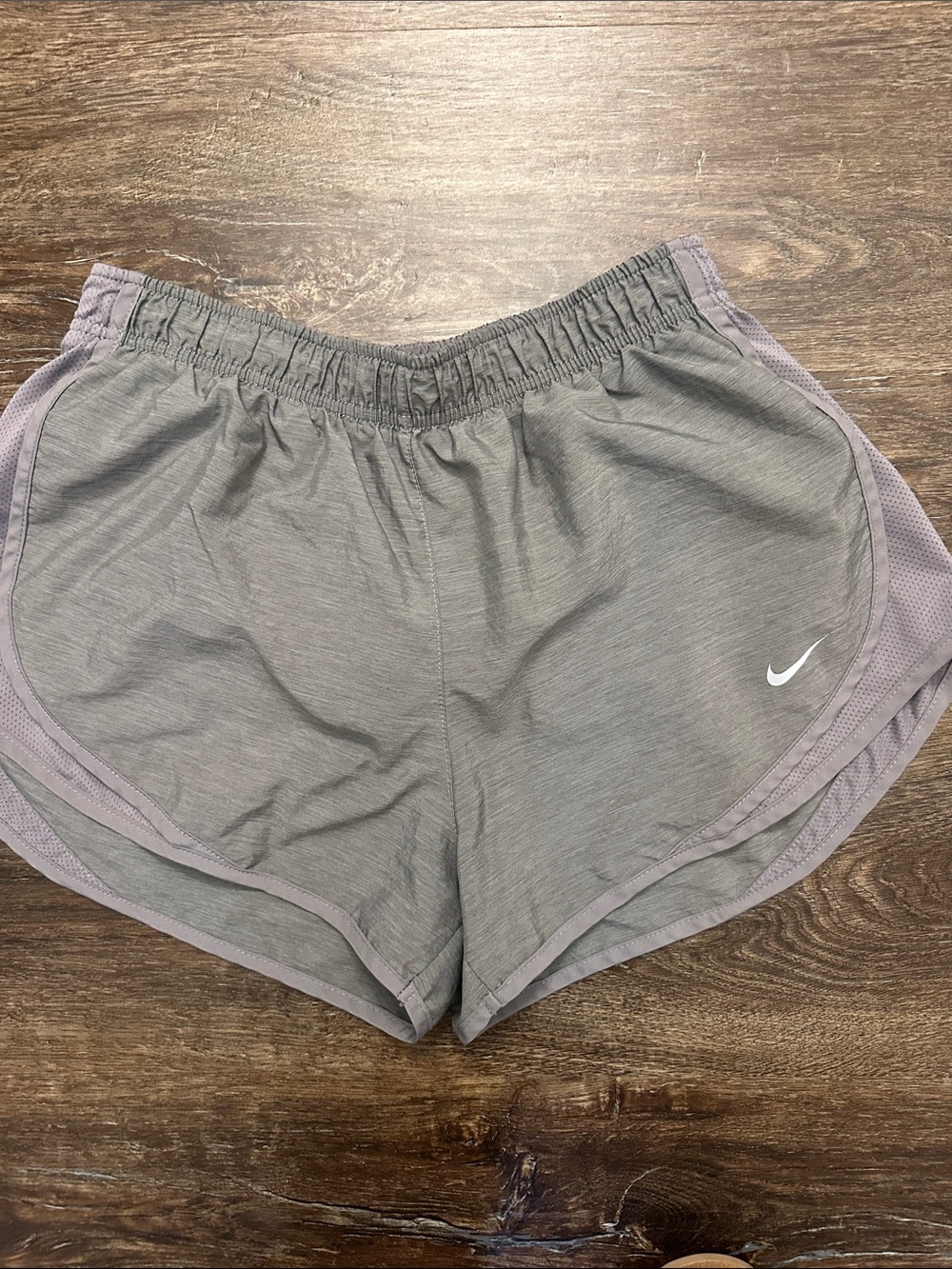 Nike Women's Gray Athletic Shorts with Lavender Trim
